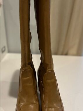 Style & Co. Tall Leather Knee-High Boots in Tan